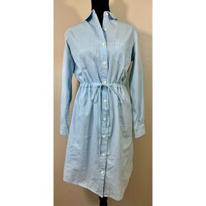 Rachel Parcell Light Blue Button Down Mini/ Midi Waist Tie Dress Women’s  XS